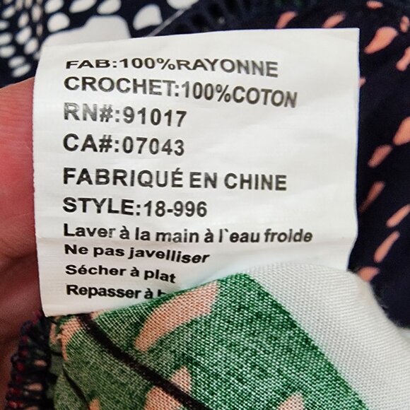 Luna Moon Boho Patchwork Peasant Blouse Women’s M Multicolor Rayon Floral - Picture 9 of 12